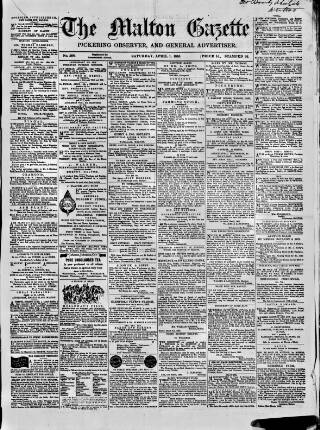 cover page of Malton Gazette published on April 1, 1865