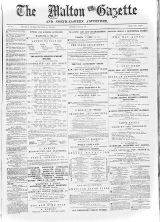 cover page of Malton Gazette published on May 22, 1875