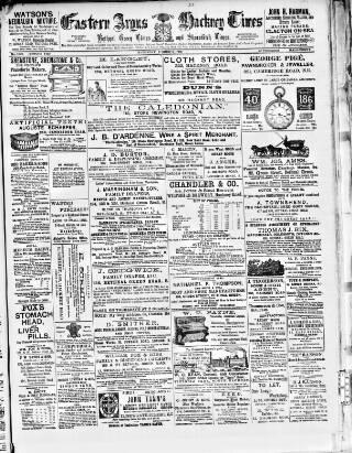 cover page of Eastern Argus and Borough of Hackney Times published on August 2, 1890
