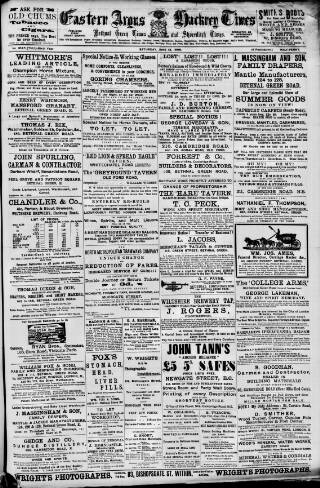 cover page of Eastern Argus and Borough of Hackney Times published on June 13, 1896