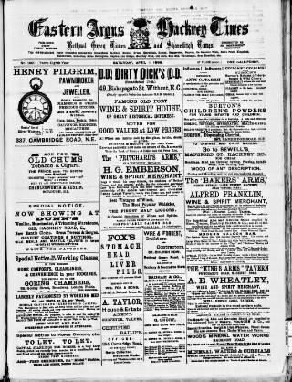 cover page of Eastern Argus and Borough of Hackney Times published on April 1, 1899