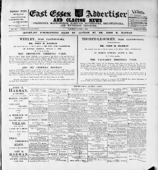 cover page of East Essex Advertiser and Clacton News published on August 2, 1902