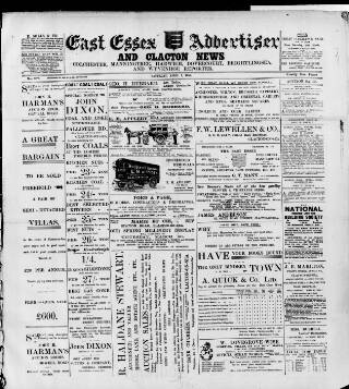 cover page of East Essex Advertiser and Clacton News published on April 1, 1905