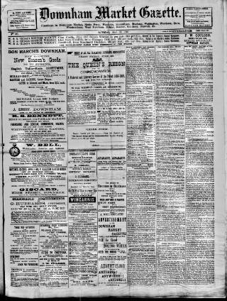 cover page of Downham Market Gazette published on May 22, 1897