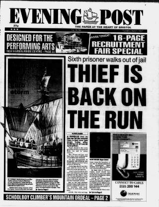 cover page of Bristol Evening Post published on April 1, 1997
