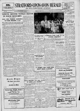 cover page of Stratford-upon-Avon Herald published on May 22, 1953
