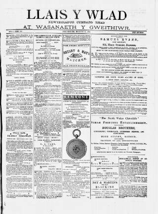 cover page of Llais Y Wlad published on June 13, 1879