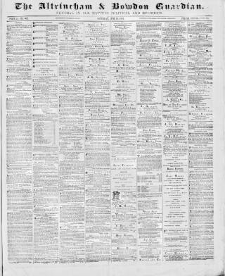 cover page of Altrincham, Bowdon & Hale Guardian published on June 13, 1874