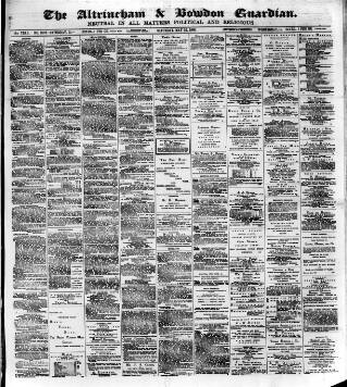 cover page of Altrincham, Bowdon & Hale Guardian published on May 22, 1880