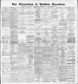 cover page of Altrincham, Bowdon & Hale Guardian published on April 1, 1882
