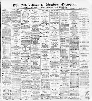 cover page of Altrincham, Bowdon & Hale Guardian published on August 2, 1882