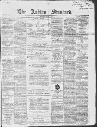 cover page of Ashton Standard published on April 1, 1865