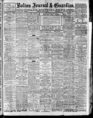 cover page of Bolton Journal & Guardian published on April 1, 1910