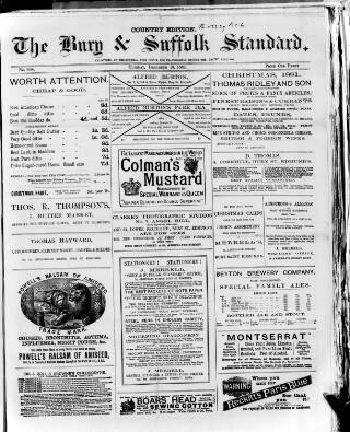 cover page of Bury & Suffolk Standard published on December 13, 1881