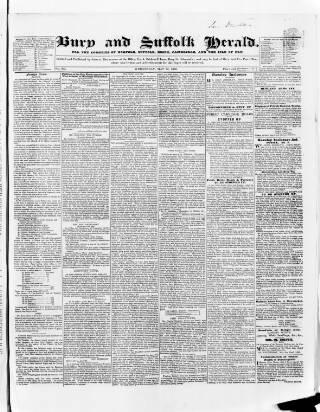 cover page of Bury and Suffolk Herald published on May 22, 1839