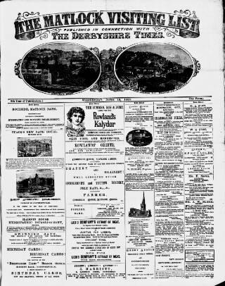 cover page of Matlock Visiting List published on June 13, 1888