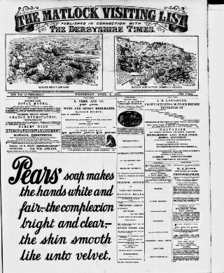 cover page of Matlock Visiting List published on April 1, 1891