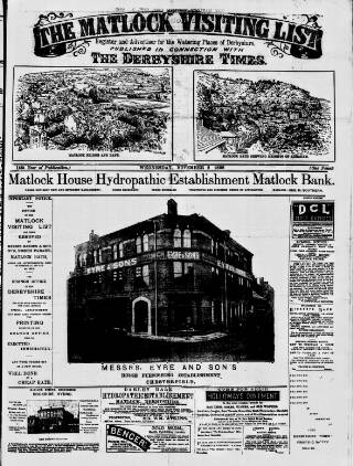 cover page of Matlock Visiting List published on November 2, 1898