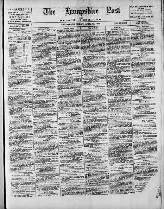 cover page of Hampshire Post and Southsea Observer published on April 1, 1892