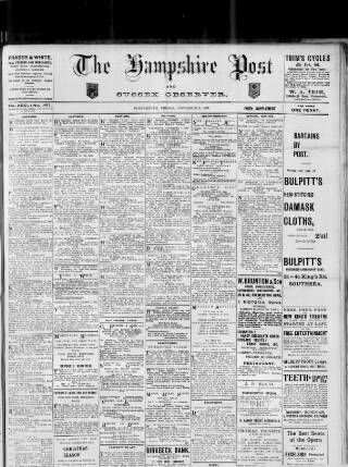 cover page of Hampshire Post and Southsea Observer published on November 2, 1906