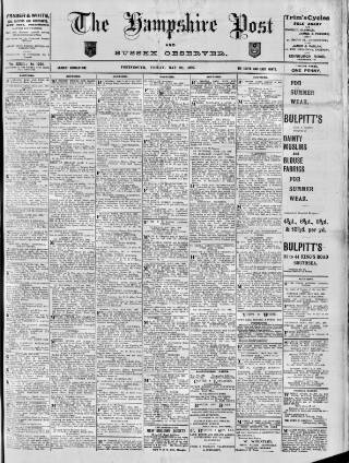 cover page of Hampshire Post and Southsea Observer published on May 22, 1908