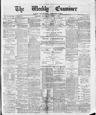 cover page of Weekly Examiner (Belfast) published on April 1, 1876
