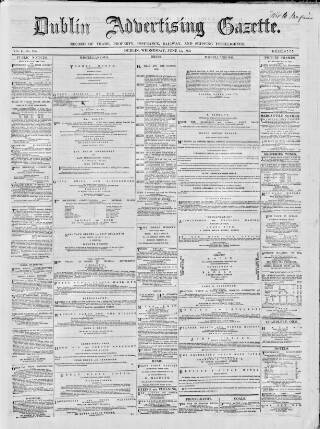 cover page of Dublin Advertising Gazette published on June 13, 1860