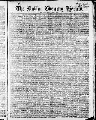 cover page of Dublin Evening Herald 1846 published on April 1, 1852