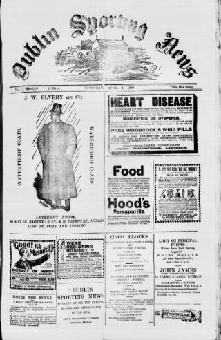 cover page of Dublin Sporting News published on April 1, 1899