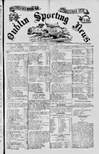 cover page of Dublin Sporting News published on September 28, 1900