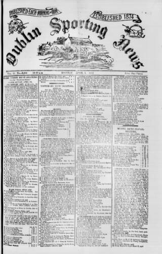 cover page of Dublin Sporting News published on April 1, 1901