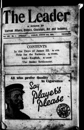 cover page of Dublin Leader published on August 2, 1930