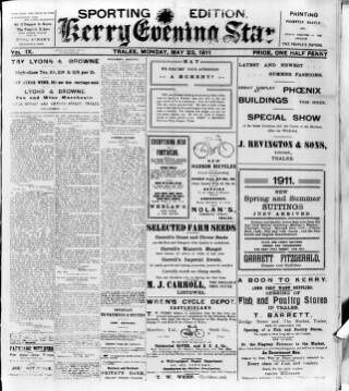 cover page of Kerry Evening Star published on May 22, 1911