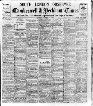 cover page of South London Observer published on November 2, 1912