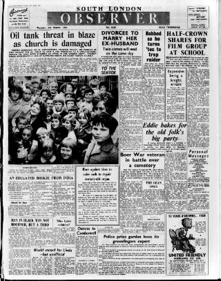 cover page of South London Observer published on August 2, 1962