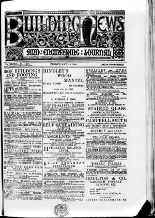 cover page of Building News published on May 22, 1885