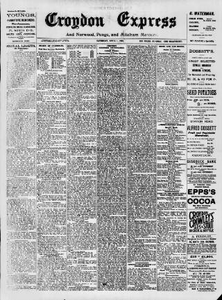 cover page of Croydon Express published on April 1, 1905