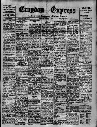 cover page of Croydon Express published on November 2, 1907