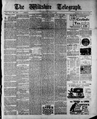 cover page of Wiltshire Telegraph published on April 1, 1905