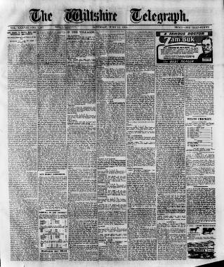 cover page of Wiltshire Telegraph published on June 13, 1914