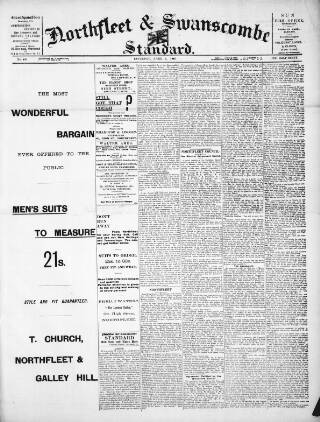 cover page of Northfleet and Swanscombe Standard published on April 1, 1905