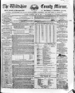 cover page of Wiltshire County Mirror published on June 13, 1866