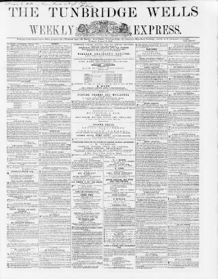 cover page of Tunbridge Wells Weekly Express published on August 2, 1864
