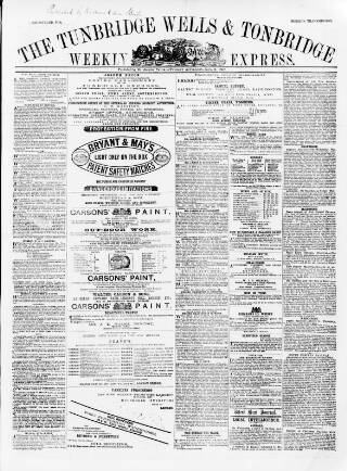 cover page of Tunbridge Wells Weekly Express published on November 2, 1869
