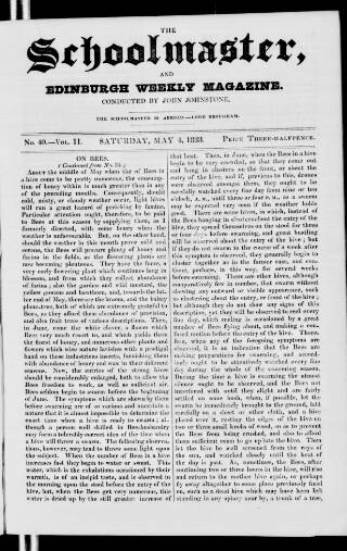 cover page of Schoolmaster and Edinburgh Weekly Magazine published on May 4, 1833