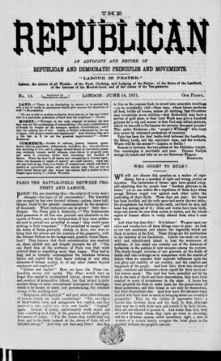 cover page of Republican published on June 15, 1871