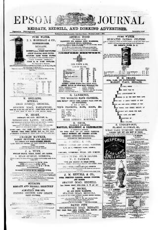 cover page of Epsom Journal published on April 1, 1879