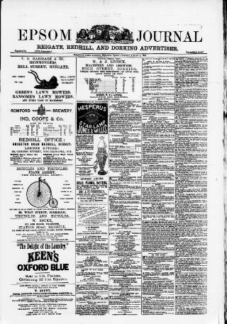 cover page of Epsom Journal published on August 2, 1881