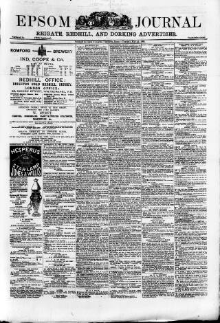cover page of Epsom Journal published on May 22, 1883