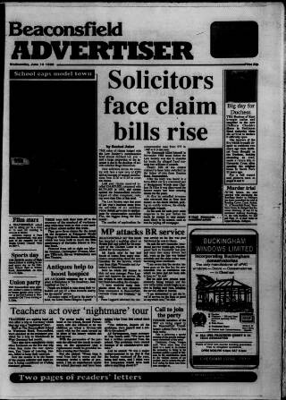 cover page of Beaconsfield Advertiser published on June 13, 1990